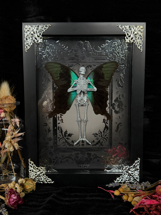 MOLTEN SILVER SWALLOWTAIL FAIRY - Mother of Hades Dead Fairy Frame