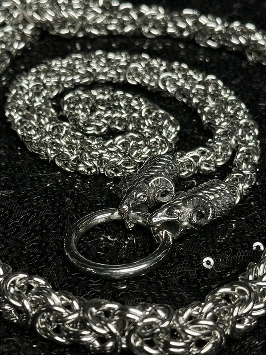SACRIFICIAL RAM Mother of Hades Chainmail Necklace