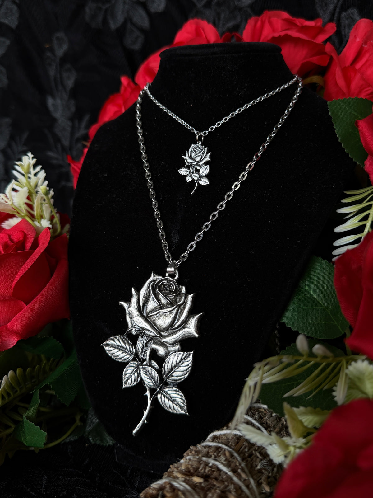 MINI CONDOLENCES ROSE - Mother of Hades Mini Rose Necklace