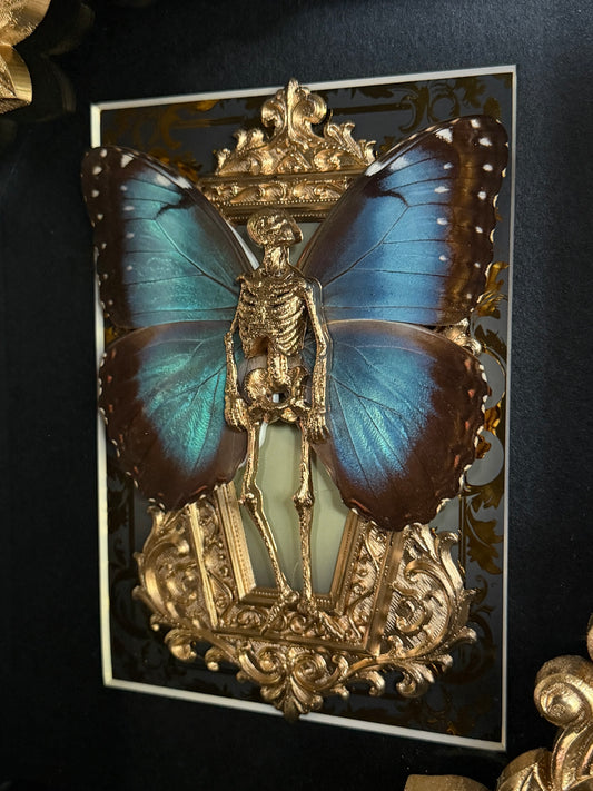 GOLD MORPHO MAUSOLEUM - Mother of Hades Dead Fairy Frame