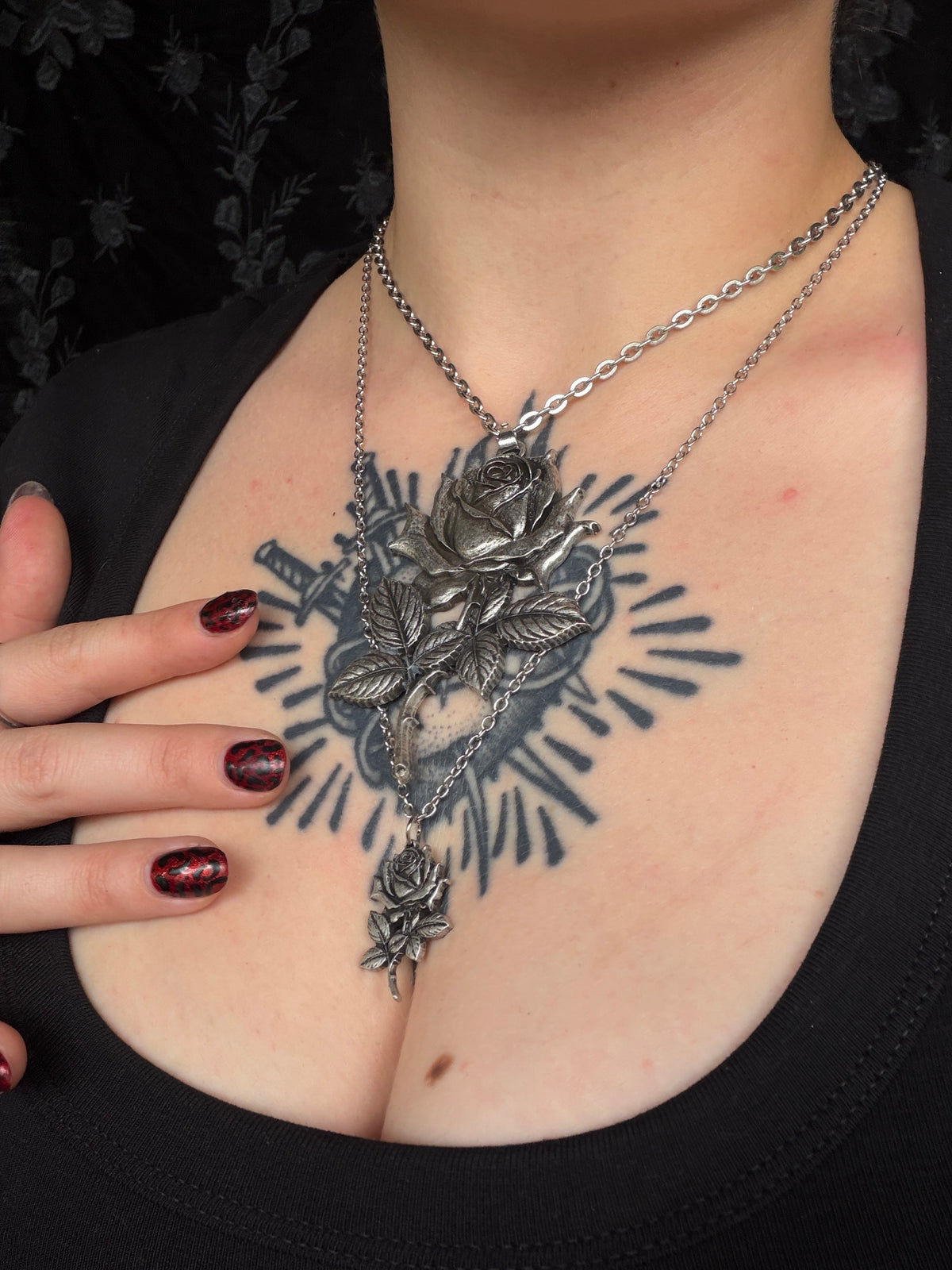 MINI CONDOLENCES ROSE - Mother of Hades Mini Rose Necklace