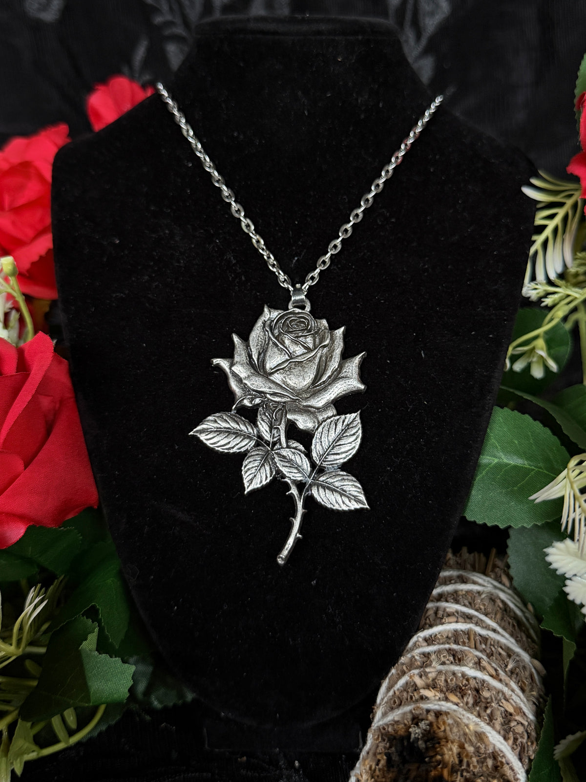 CONDOLENCES ROSE - Mother of Hades Rose Necklace