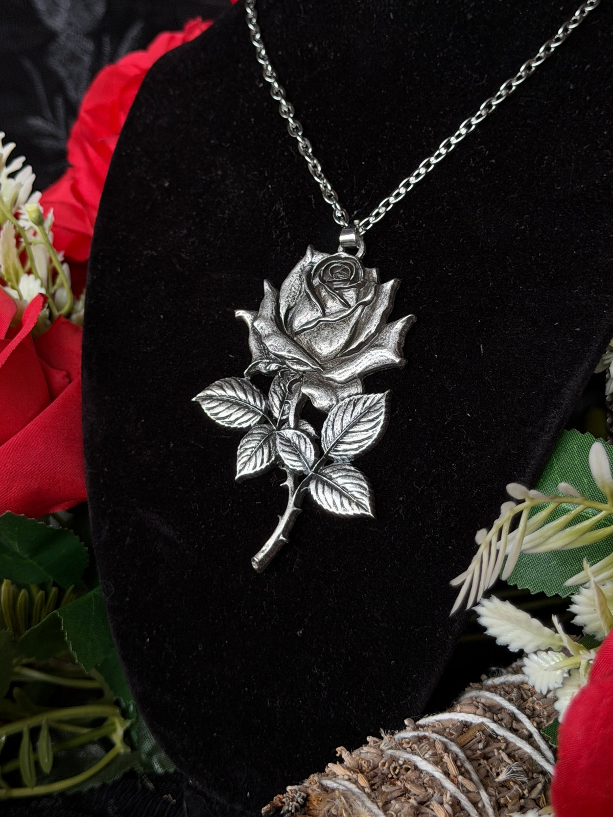 CONDOLENCES ROSE - Mother of Hades Rose Necklace