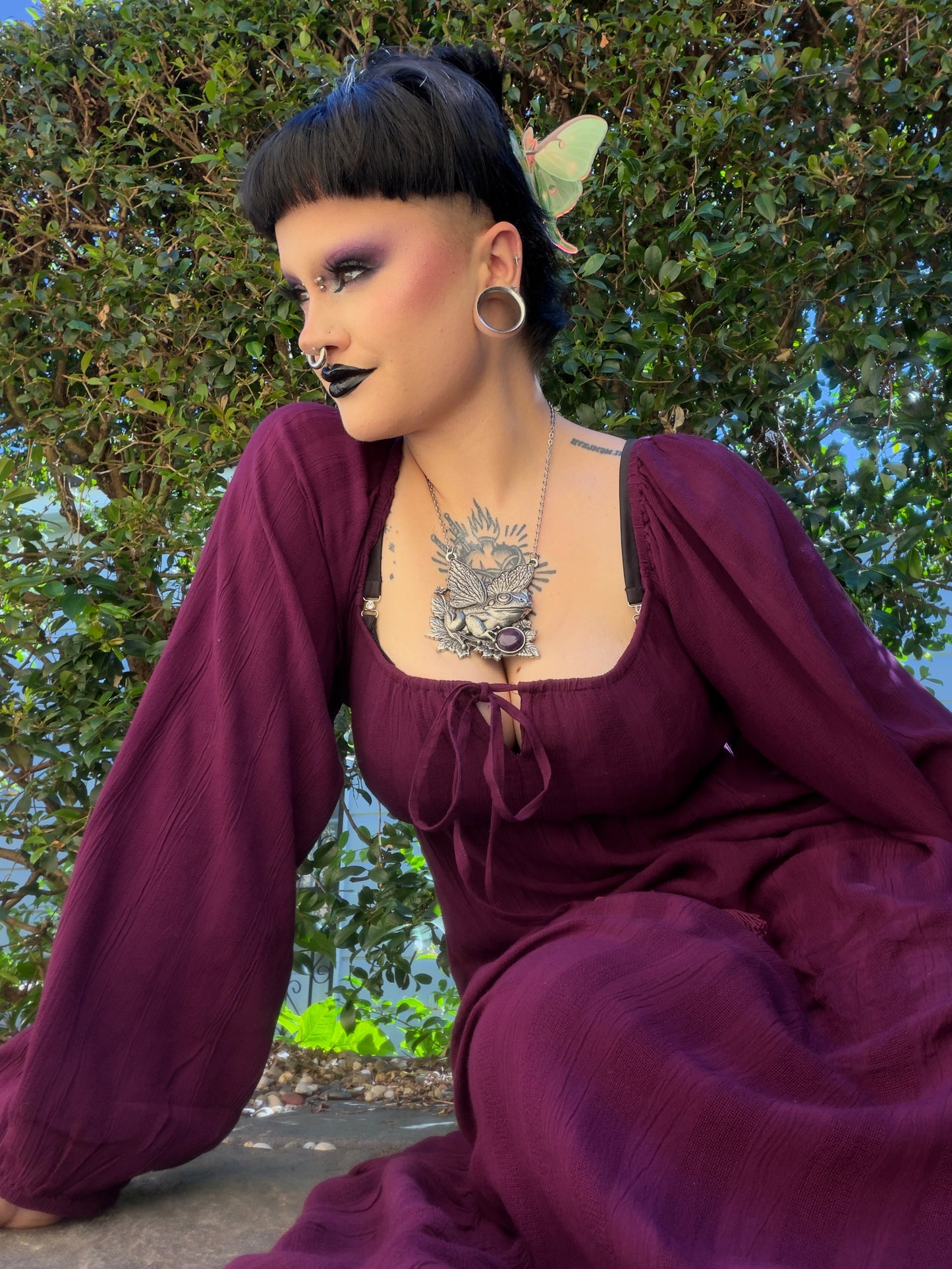FAIRY FROG - Mother of Hades Amphibian Necklace with Amethyst