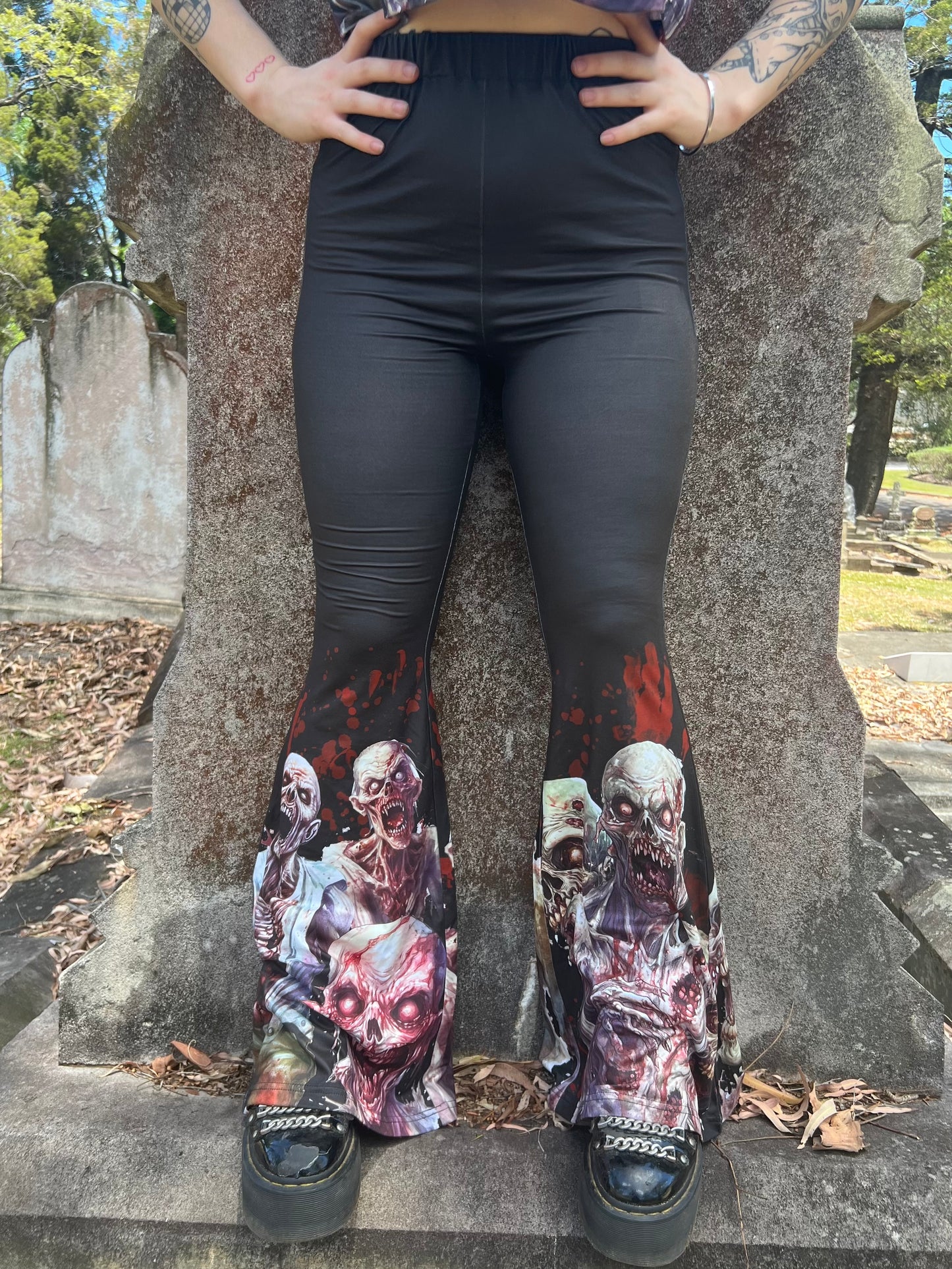 DON'T GET EATEN - zombie attack  High waist flares