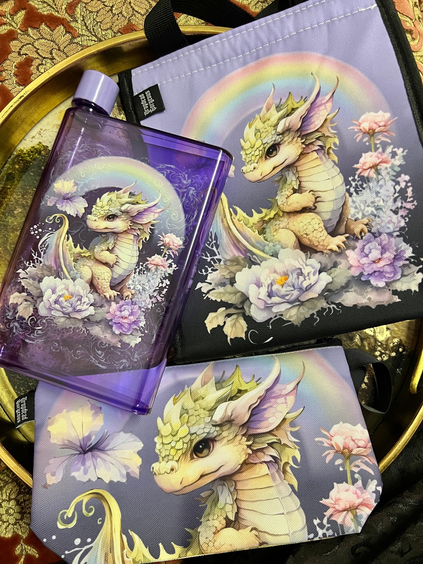 LAVENDER DRAGON - lunch / pencil case set