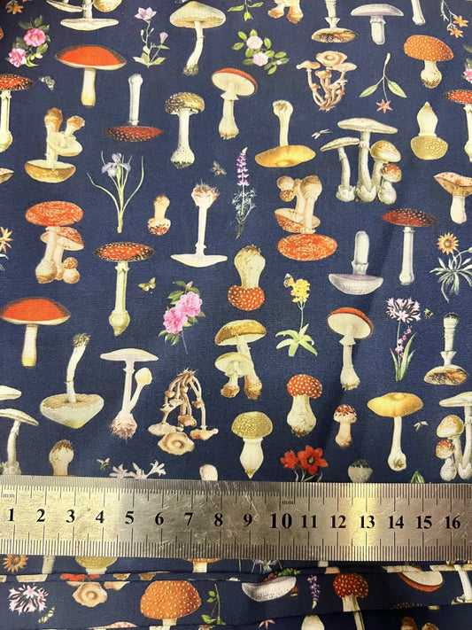 COTTAGECORE MUSHROOMS - Polycotton Fabric from Japan