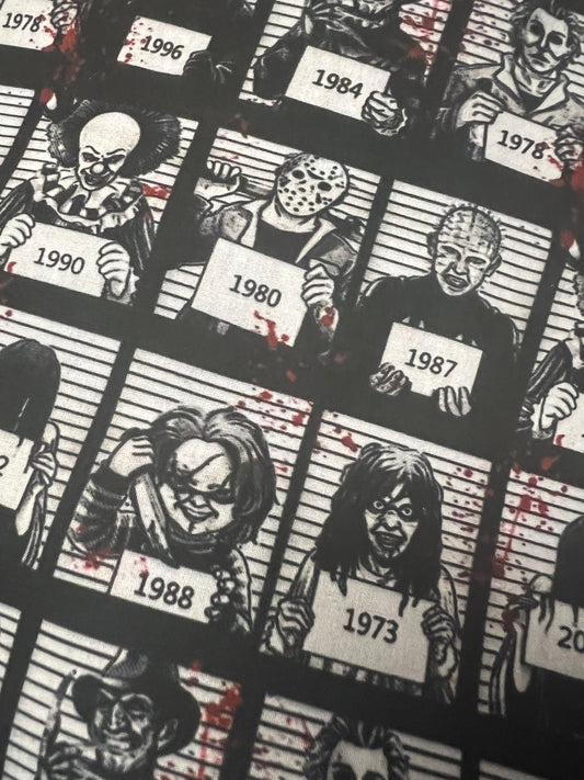 YEAR OF THE SERIAL KILLERS  - Polycotton Fabric from Japan