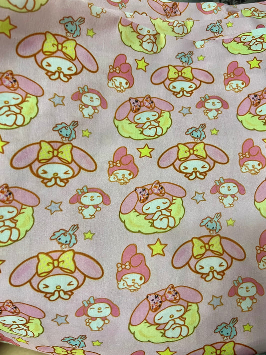 SLEEPY MY MELODY - Polycotton Fabric from Japan