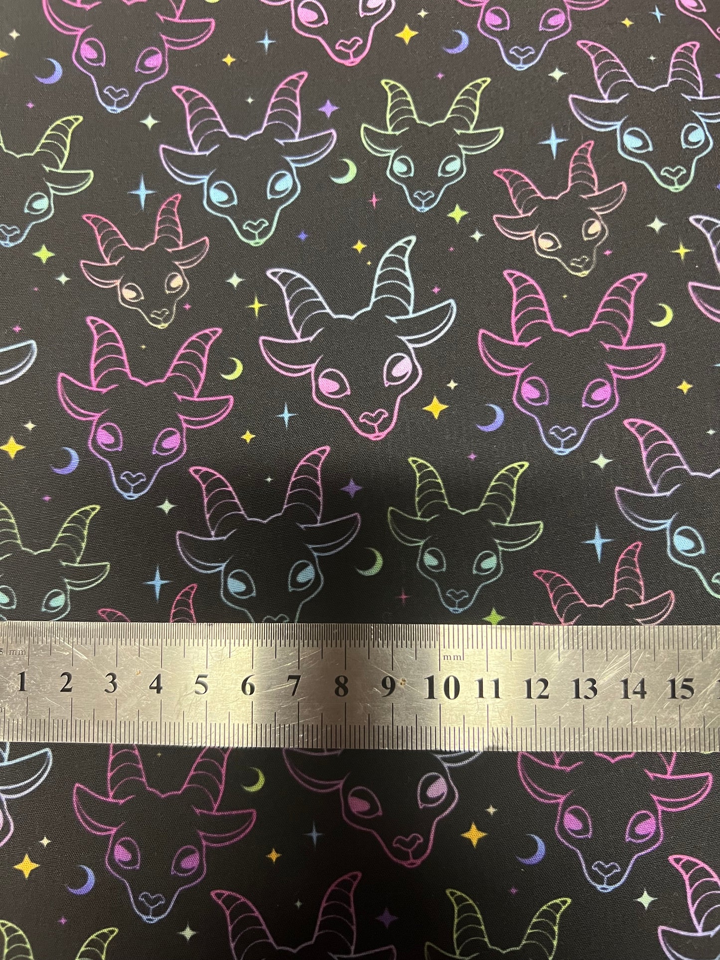 NEON BAPHOMET GOAT - Polycotton Fabric from Japan