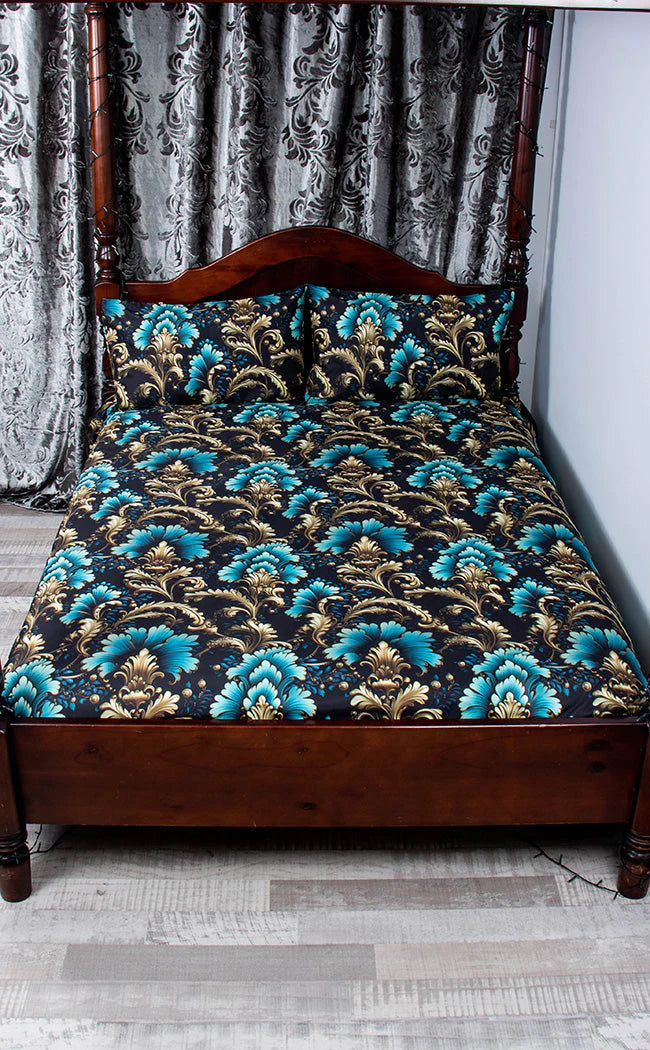 TEAL ROCOCO Quilt Cover Set & Pillowcases