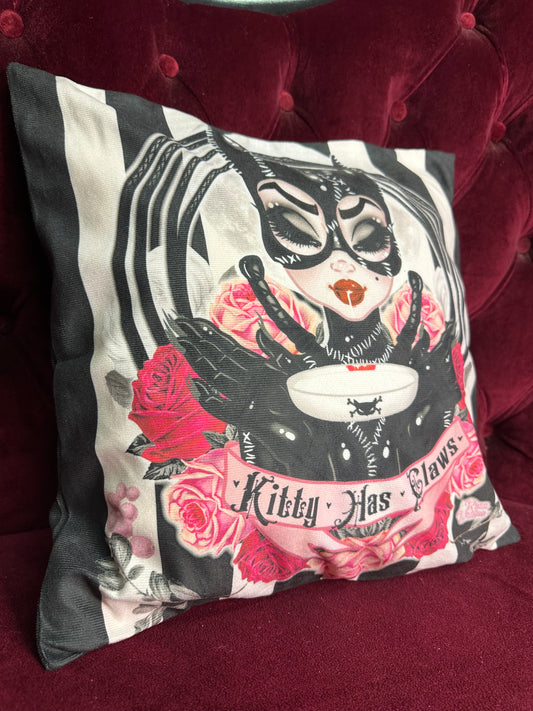 KITTY HAS CLAWS - Rose Demon Cushion Cover