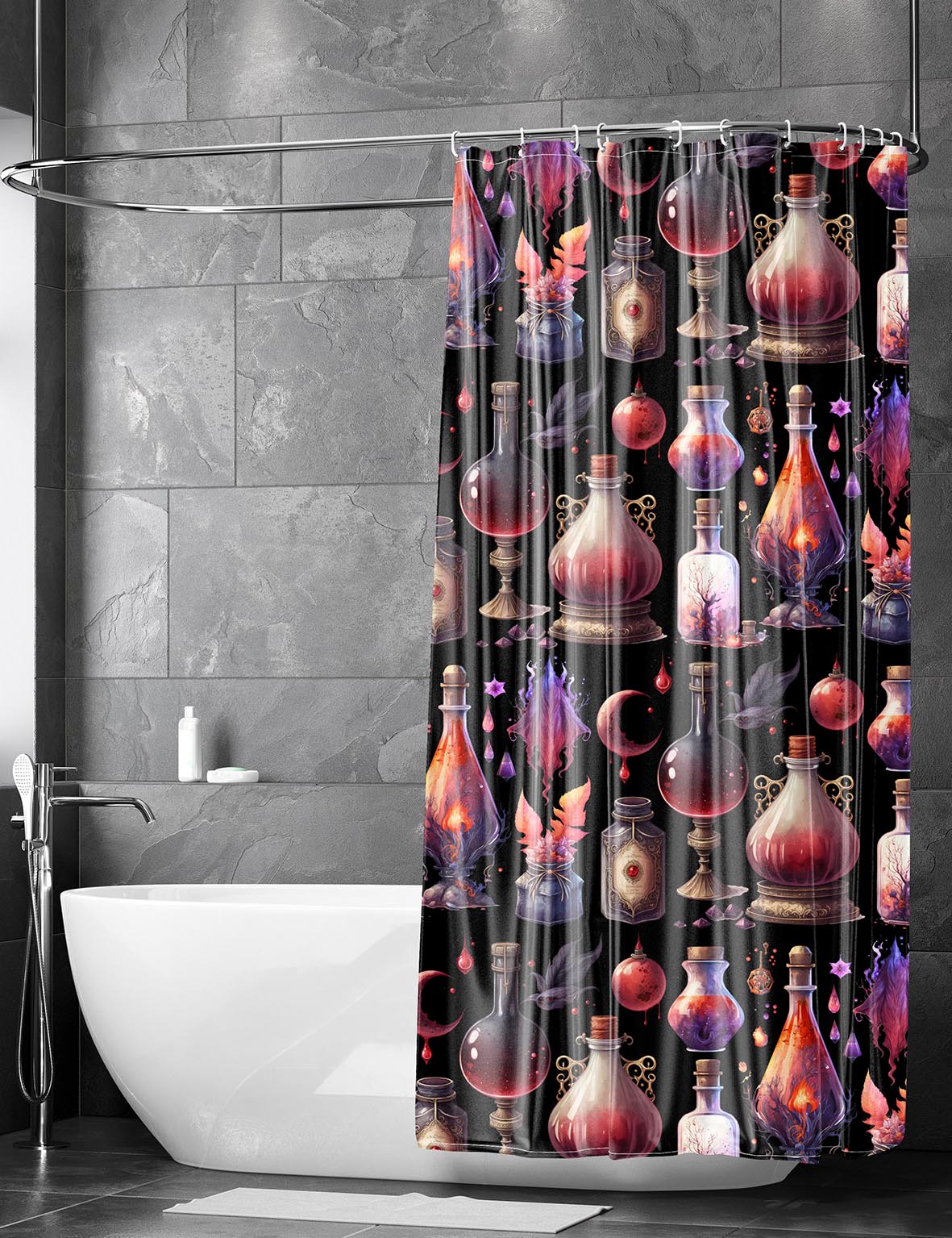 CURIOUS CABINET - Shower Curtain / Bath Mat Set