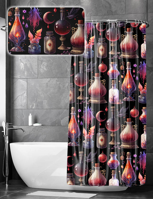 CURIOUS CABINET - Shower Curtain / Bath Mat Set