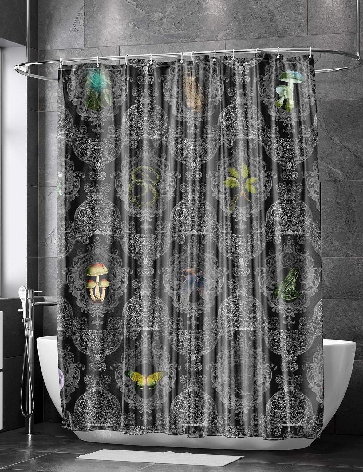 NOIR GRIMOIRE - Shower Curtain / Bath Mat Set