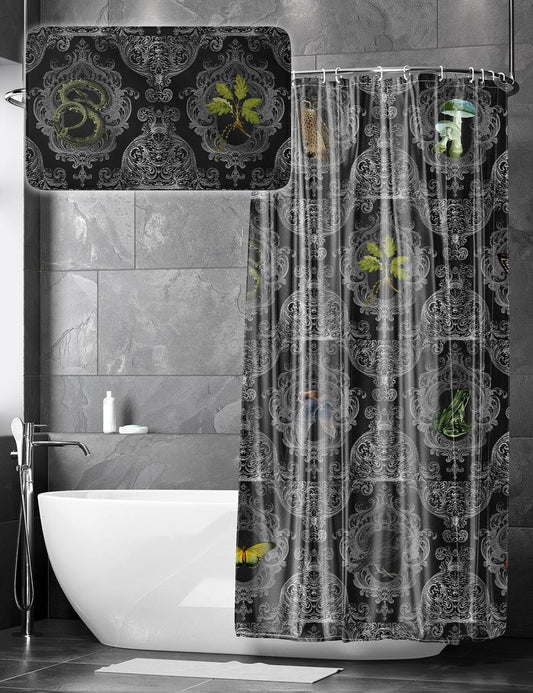 NOIR GRIMOIRE - Shower Curtain / Bath Mat Set