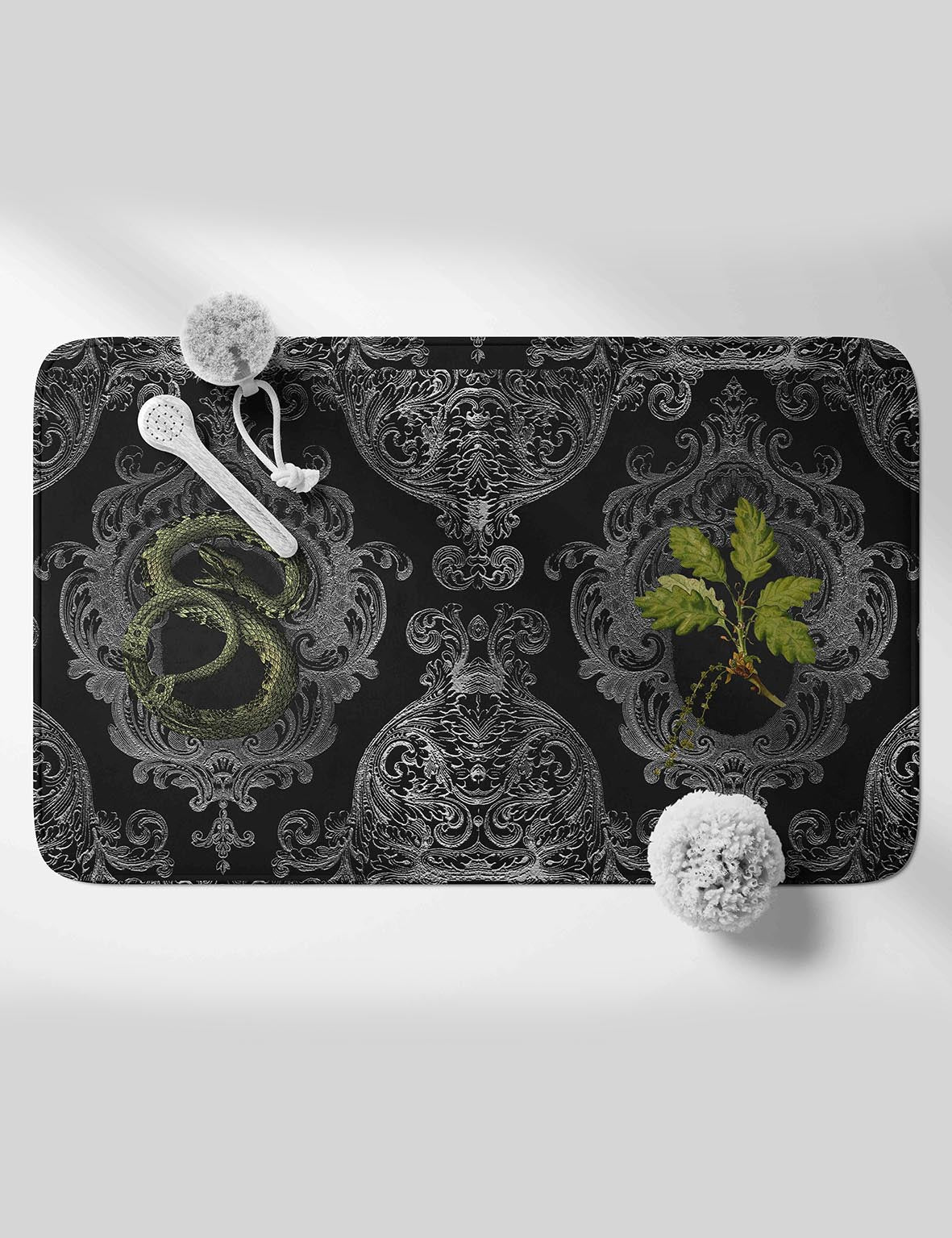 NOIR GRIMOIRE - Shower Curtain / Bath Mat Set